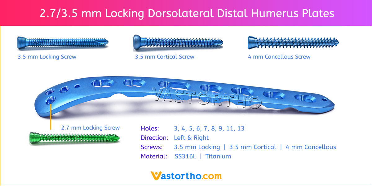 2.7 3.5 mm Locking Dorsolateral Distal Humerus Plates