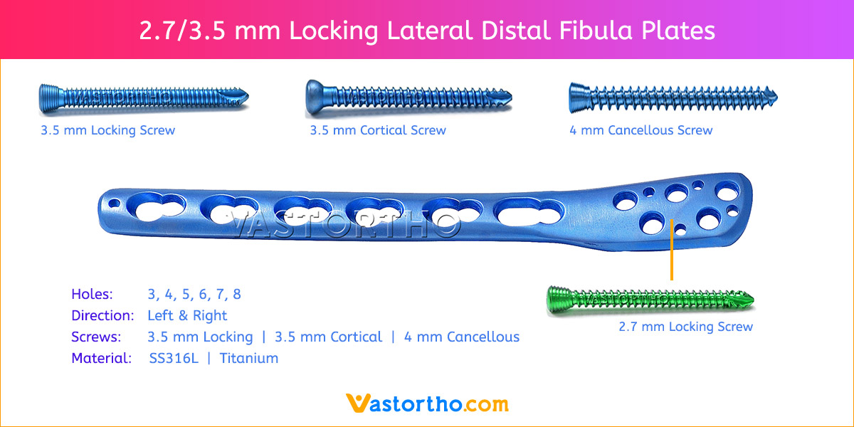 2.7 3.5 mm Locking Lateral Distal Fibula Plates