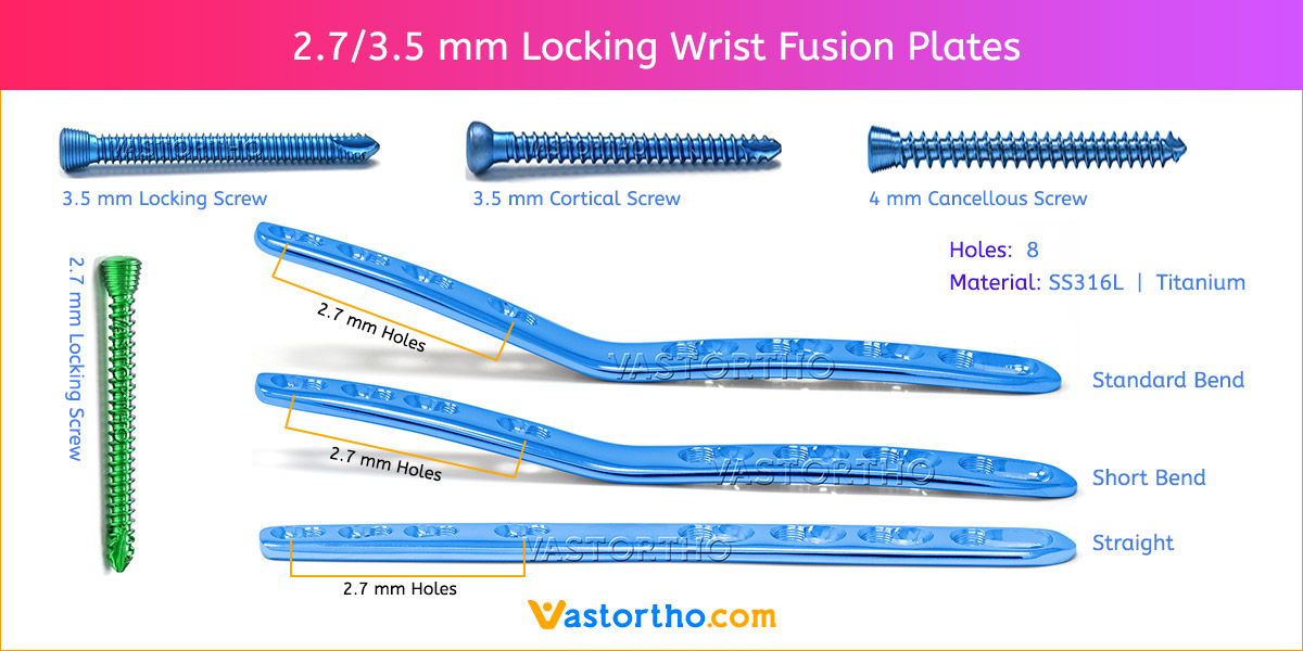 2.7 3.5 mm Locking Wrist Fusion Plates