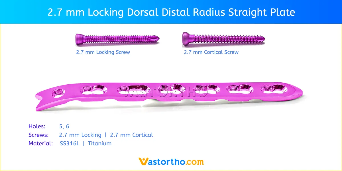 2.7 mm Locking Dorsal Distal Radius Plate