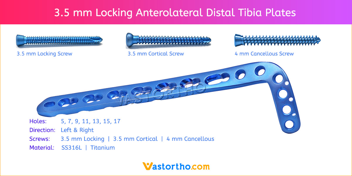 3.5 mm Locking Anterolateral Distal Tibia Plates