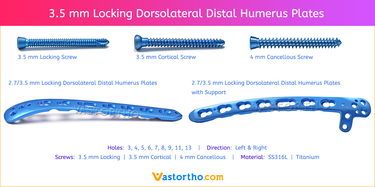 3.5 mm Locking Dorsolateral Distal Humerus Plates