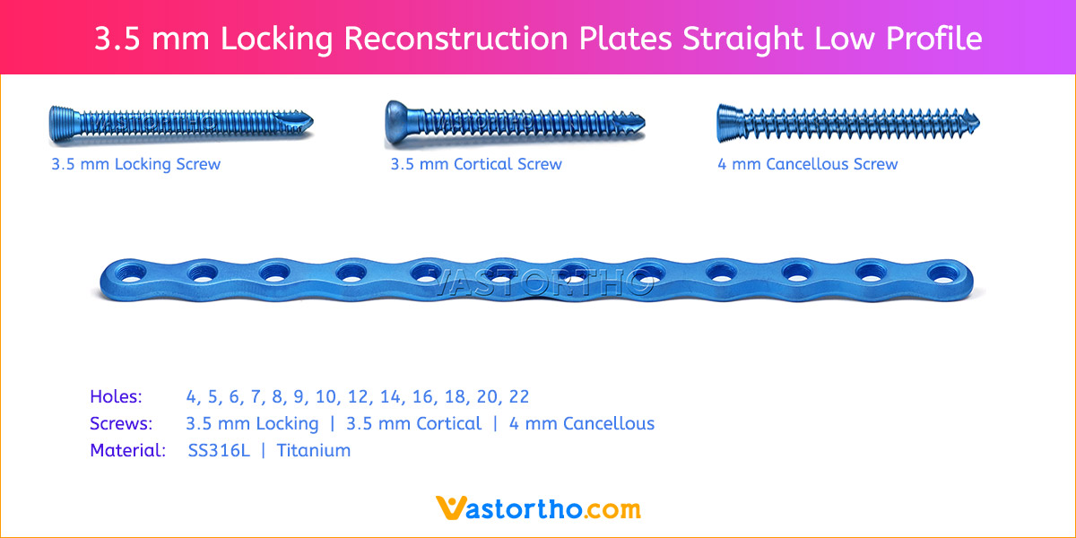 3.5 mm Locking Reconstruction Plates Straight Low Profile