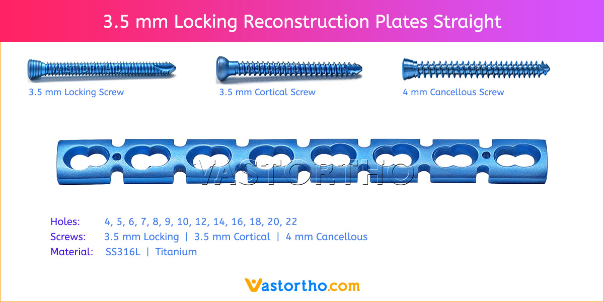 3.5 mm Locking Reconstruction Plates Straight