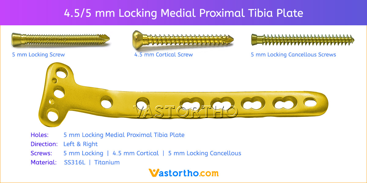 5 mm Locking Medial Proximal Tibia Plate