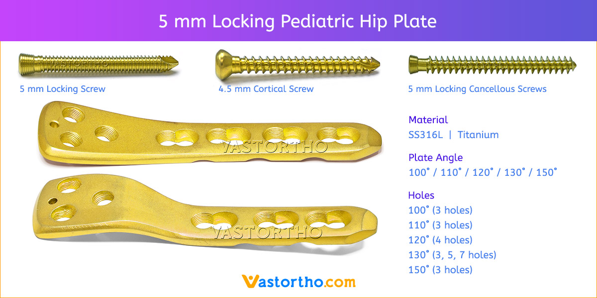 5 mm Locking Pediatric Hip Plate