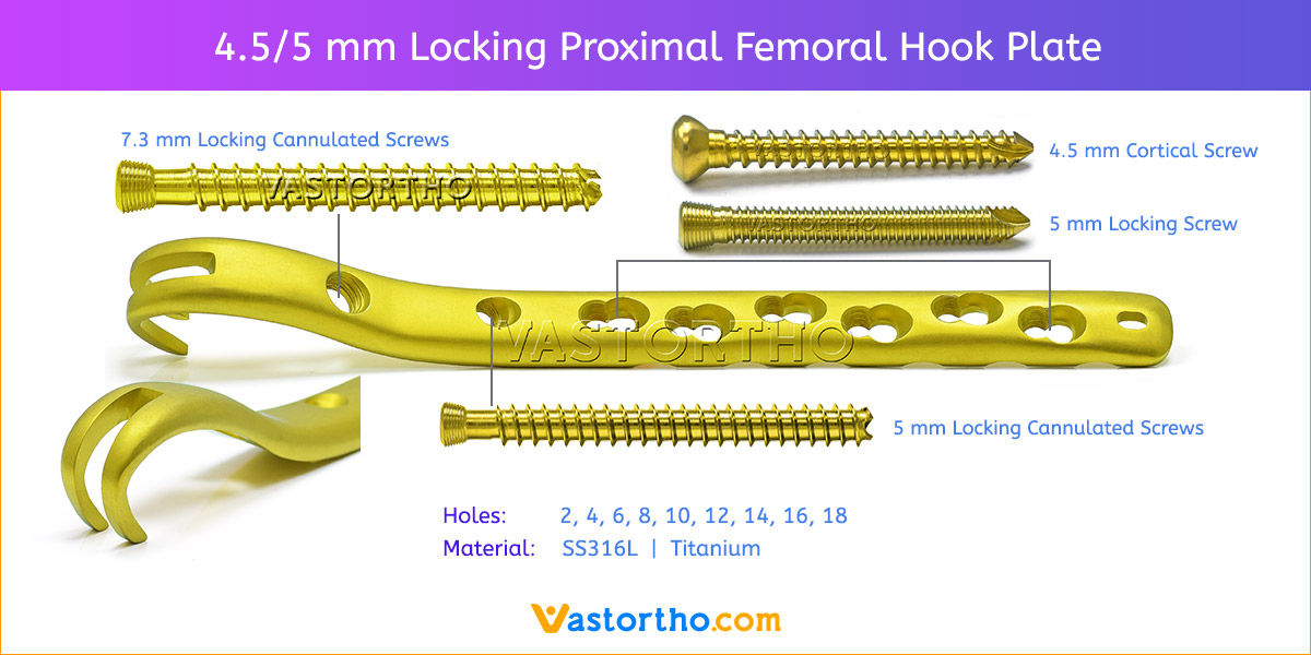 5 mm Locking Proximal Femoral Hook Plate