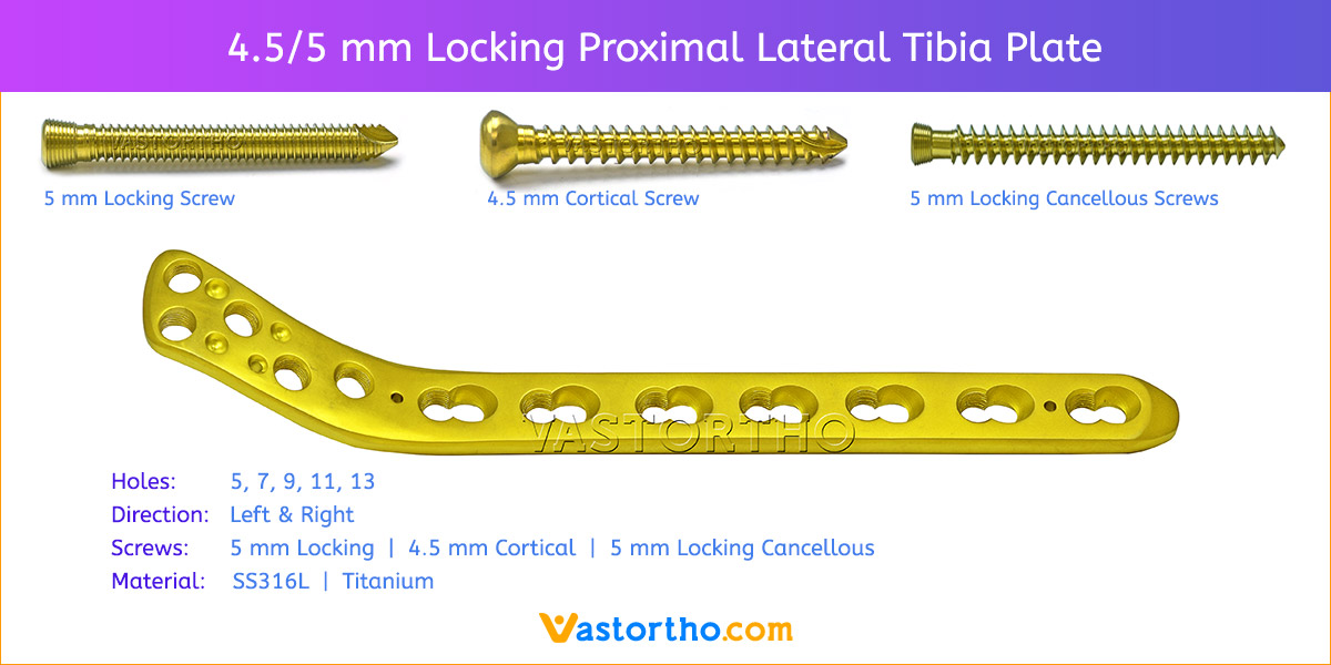 5 mm Locking Proximal Lateral Tibia Plate