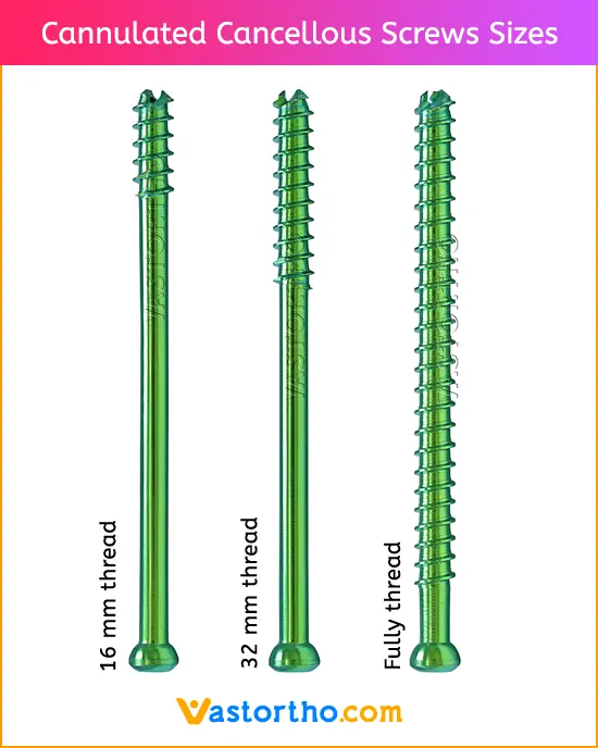 Cannulated Cancellous Screws Sizes